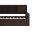 Lit plateforme en L avec lit gigogne, tiroirs de rangement et tablettes-197521496