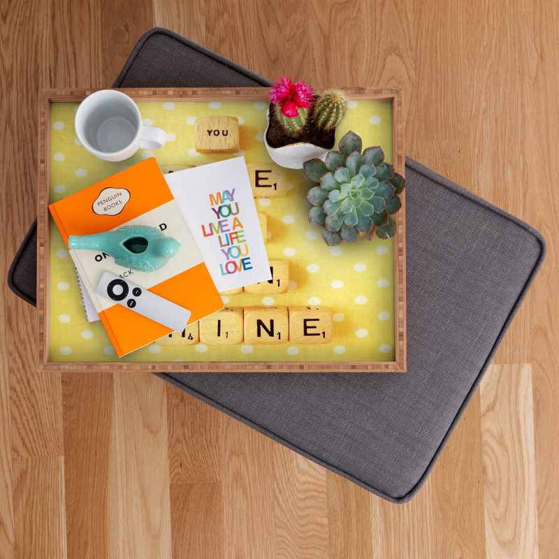 Plateau de table repose-pieds/café you is my soleil Happee Monkee, H 1,75 po x l 18 po x p 14 po