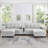 Modern Sectional Sofa with Multi-Functional Console and Bluetooth Speakers-402365650