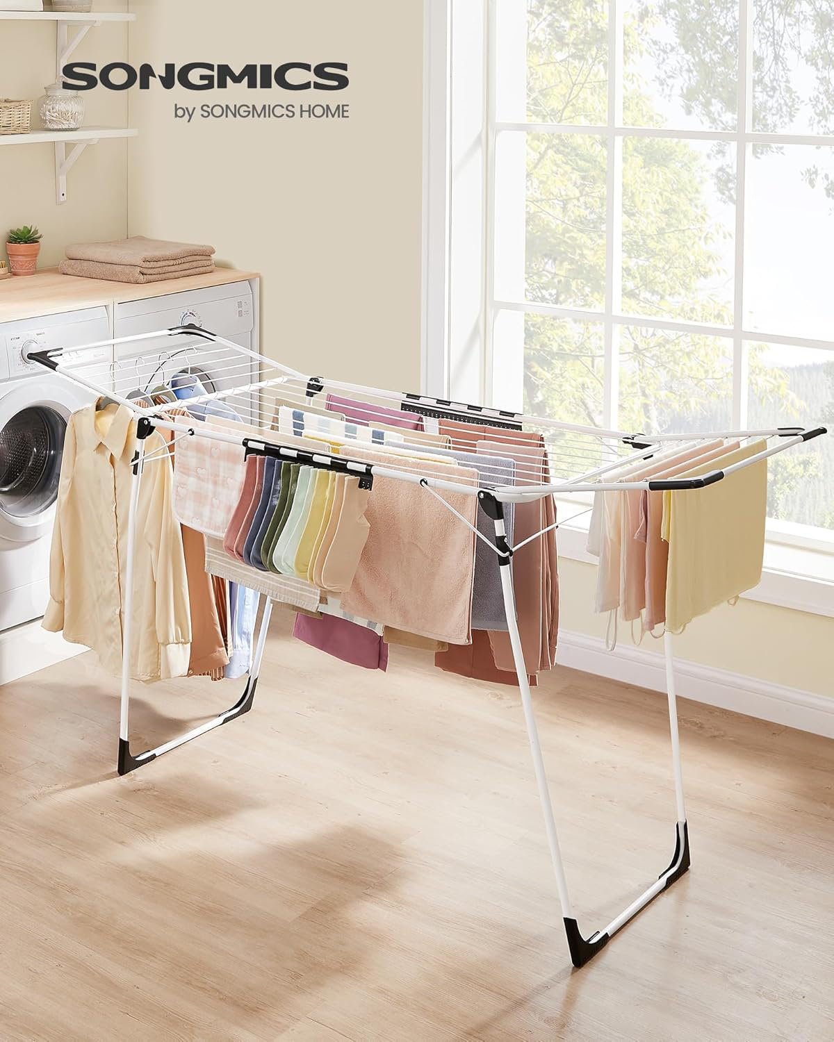 Wrought Studio™ Clothes Drying Rack Foldable, Gullwing Laundry Drying ...