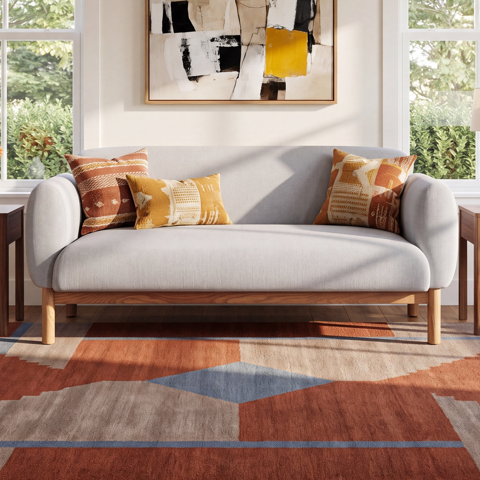 Mattia Sofa, Metro Light Gray Linen Blend, 68" W