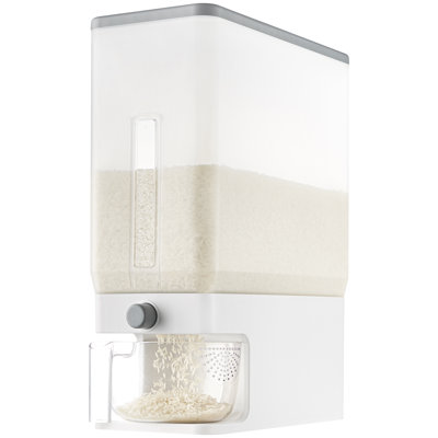 Distributeur de riz 25 lb, contenant de riz résistant à l'humidité avec tasse à mesurer, sans BPA, transparent
