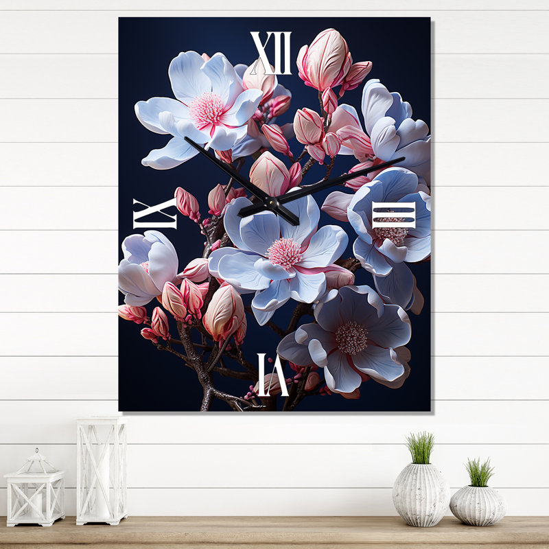 Horloge murale Sumaiyah - Magnolias, Moyen