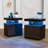 Modern Nightstand With Wireless Charging Station And LED Light ( Set Of 2 )-1756796499