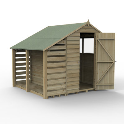 Overlap Pressure Treated 5 x 7 Apex Shed with Lean To