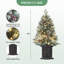 Paquet de 2 arbres de Noël artificiels enneigé 3 pi avec 78 lumières DEL, 8 modes, branches articulées et base en pot