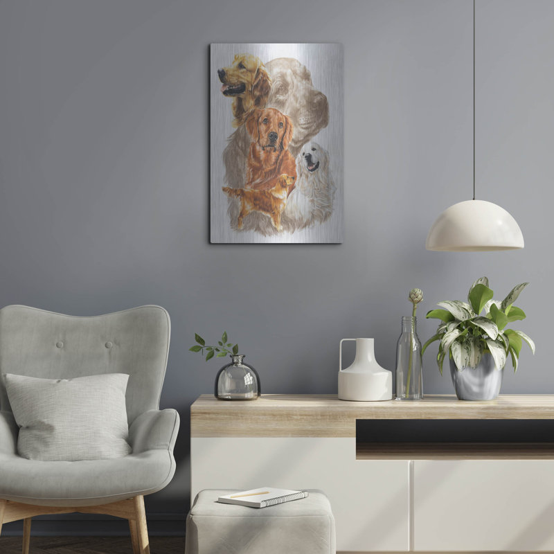 «Golden Retriever With Ghost Image» par Barbara Keith, H 24 po x l 16 po