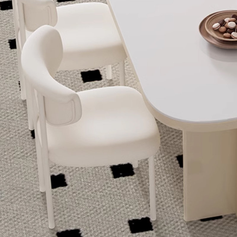 Ensemble de table de salle à manger moderne, simple et pratique, Blanc crème / blanc, H 29,52 po x L 70,86 po x l 31,49 po