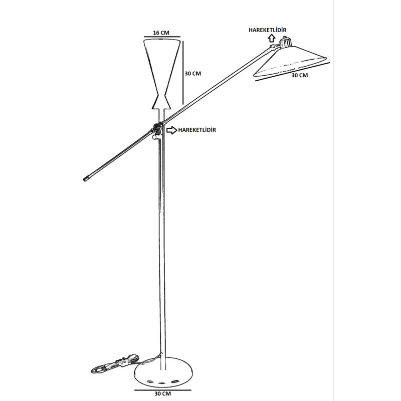 Carole 170cm Black Torchiere Floor Lamp