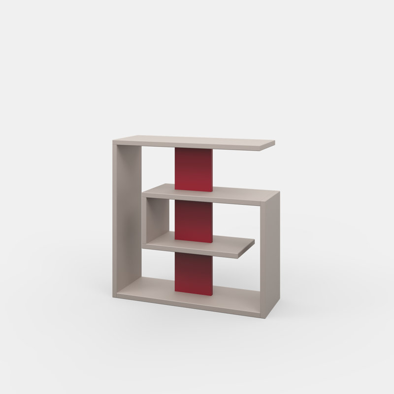 Antoinet End Table, Light Mocha/Burgundy