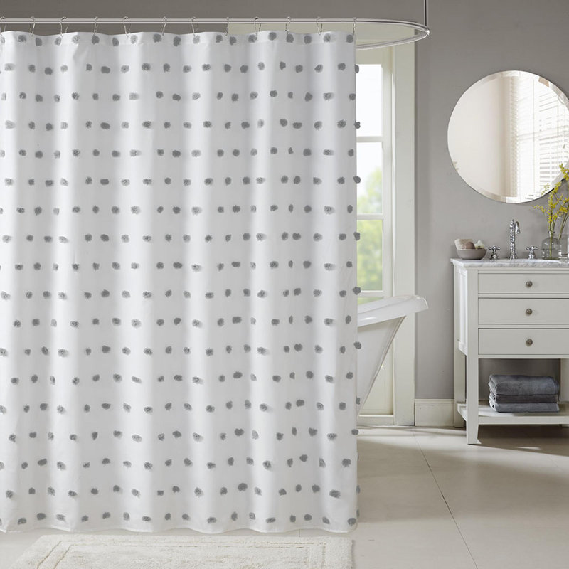 Rideau de douche Pom Pom, Gris