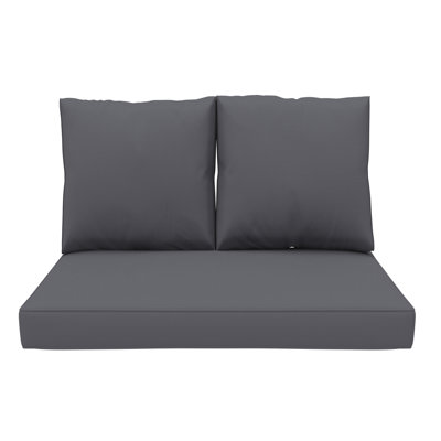 Outdoor Loveseat Cushion, Deep Seat/Back Replacement Cushion 5 Inch