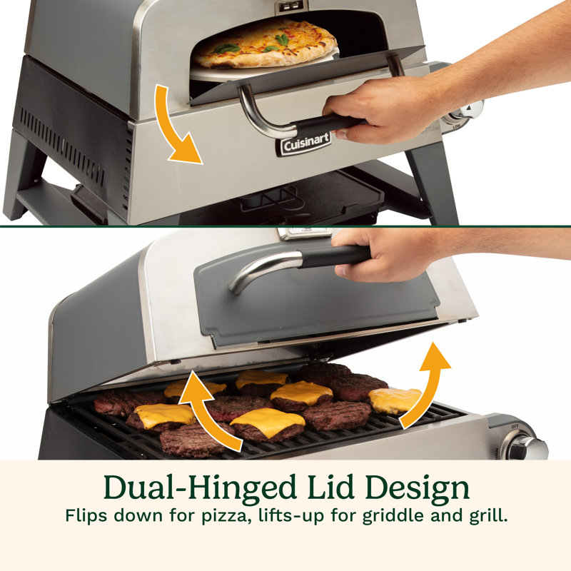Cuisinart Stainless Steel Countertop Propane Pizza Oven in Gray