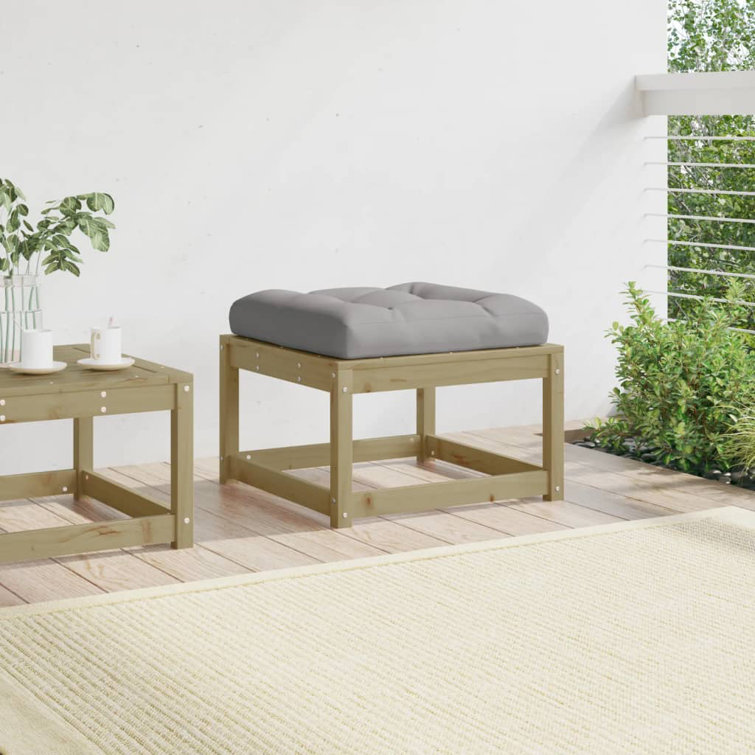 Alpen Home Garden Footstool with Cushions Impregnated Wood Pine ...