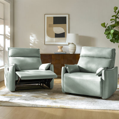 Alanson Faux Leather Oversized Manual Recliner