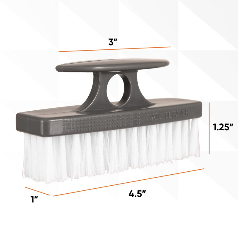 Superio brosse à ongles pour nettoyer les ongles, récureur à ongles - nettoyant tout usage pour les mains, les pieds, la maison, la cuisine, le travail - petite brosse à récurer - (gris, rouge,)