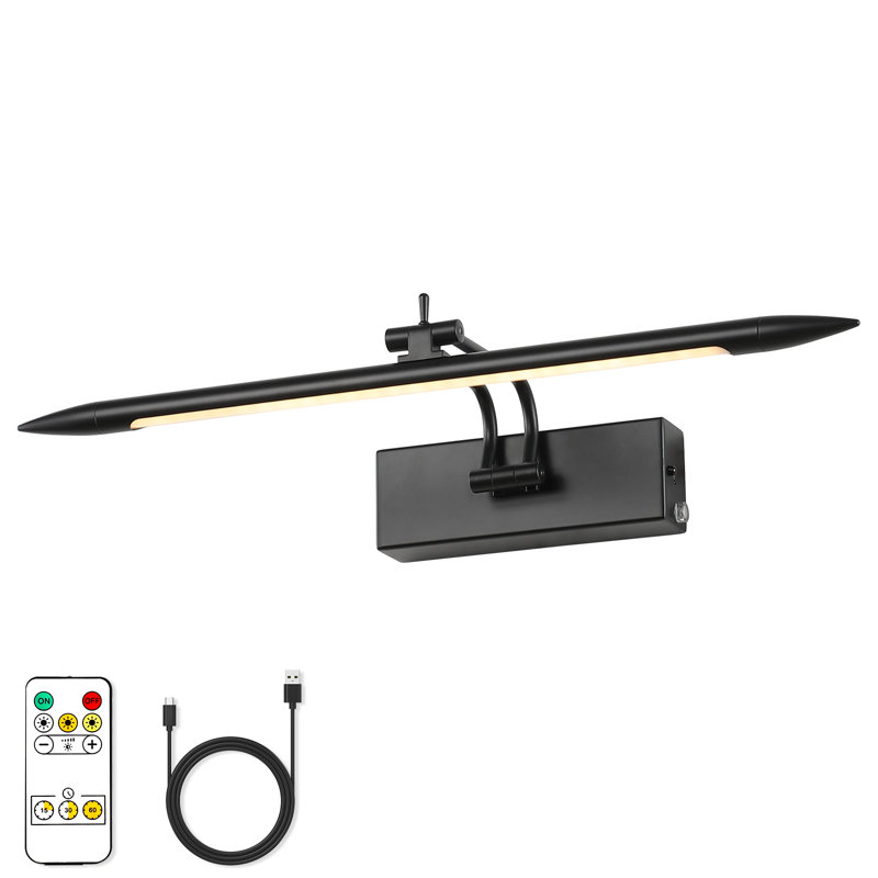 Lampe à DEL 16,54 po avec télécommande, intensité variable, plusieurs couleurs, rotation et minuterie, Noir mat