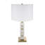 D15x26.7" White and Gold Alabaster Slab Table Lamp (Lamp Shade Assembly Required)