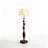 French Mid-Century Solid Wood & Fabric Floor Lamp