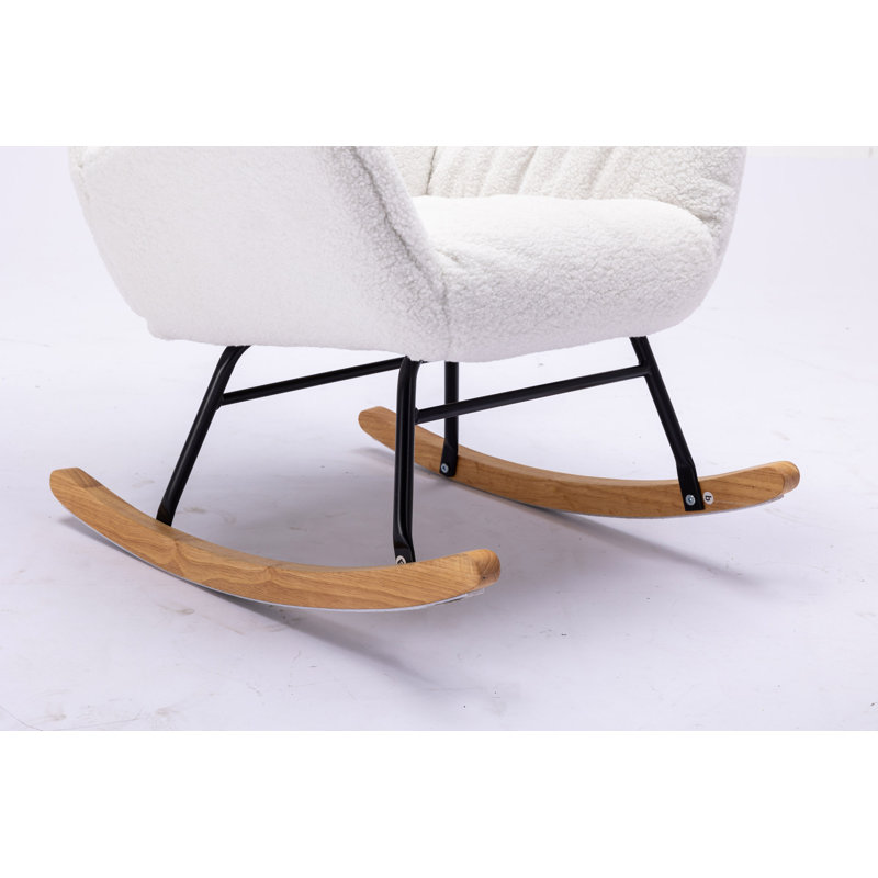 Chaise berçante rembourrée Lamond, Ivoire