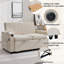 2 Seater Pull Out Sofa Bed with 3-Position Adjustable Backrest, Convertible Fabric Sofa Bed with USB & Type-C Charging, Hidden Side Table and Cup Holder-630789631