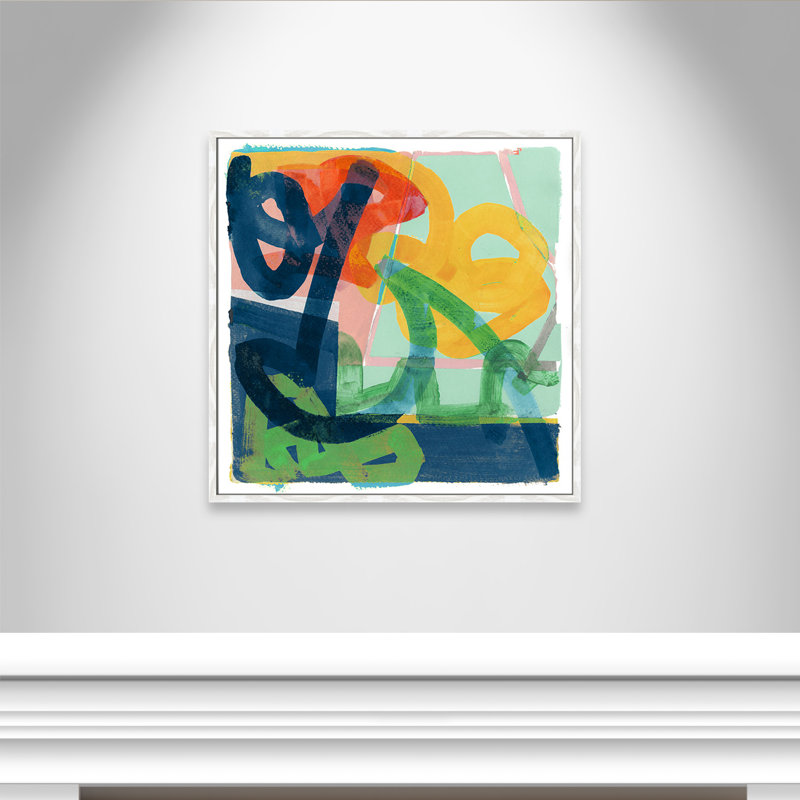 «Dwyer Link» par Cartissi - peinture encadrée, H 32 po x l 32 po x P 0,75 po, Cadre blanc