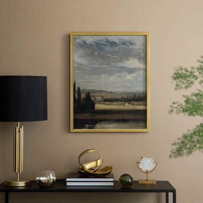 «Vintage Landscape», reproduction encadrée en bois massif