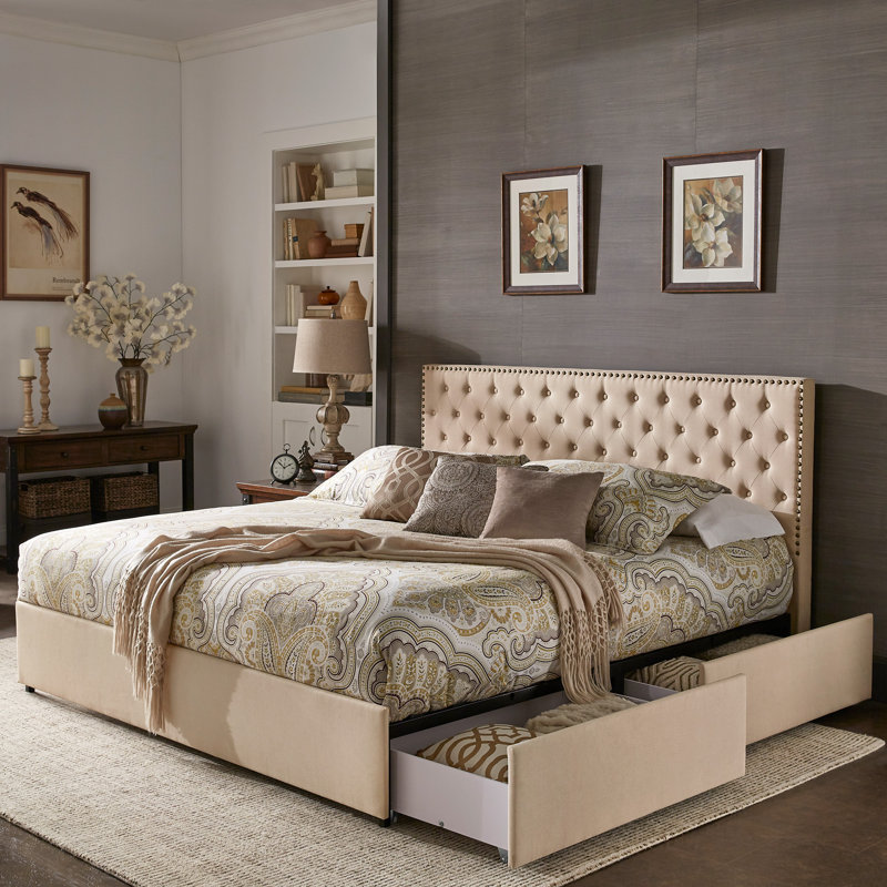 Cletus Upholstered Platform Storage Bed, King