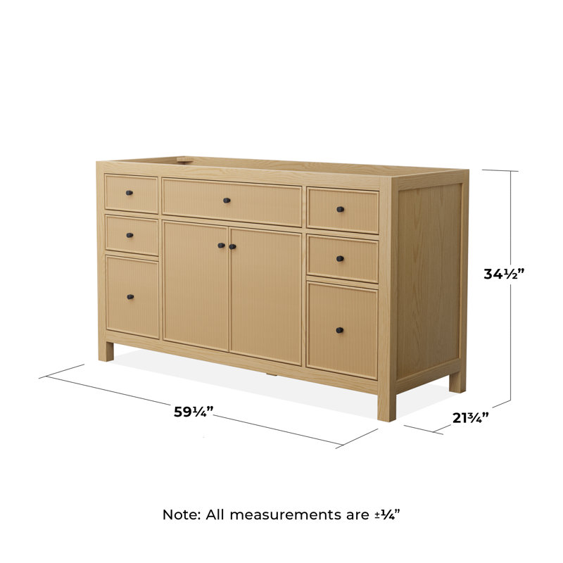 Pendry 59.25" Freestanding Single Bathroom Vanity Base Only, Matte Black