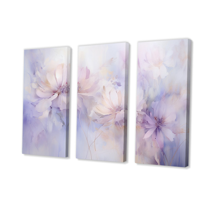 «Purple Botanical Whispers II», impression sur toile tendue 3 pièces, H 28 po x l 36 po