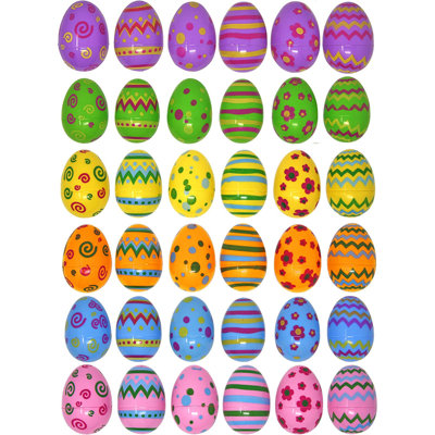Jumbo Plastic Printed Bright Easter Eggs -  The Holiday Aisle®, 5858FA5DA0D0414F92B6A7061ABEBD09