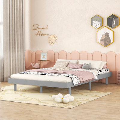 Contemporary Floating Platform Bed Frame With Sturdy Construction And Modern Design, Ideal For Creating A Stylish Bedroom Ambiance