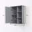 Gray Bathroom Wall Cabinet with Open Shelves & Soft-Close Door -889056265