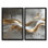 Marbre abstrait dans des tons gris et or - art mural en marbre, ensemble de 2 reproductions sur toile abstraites dorées