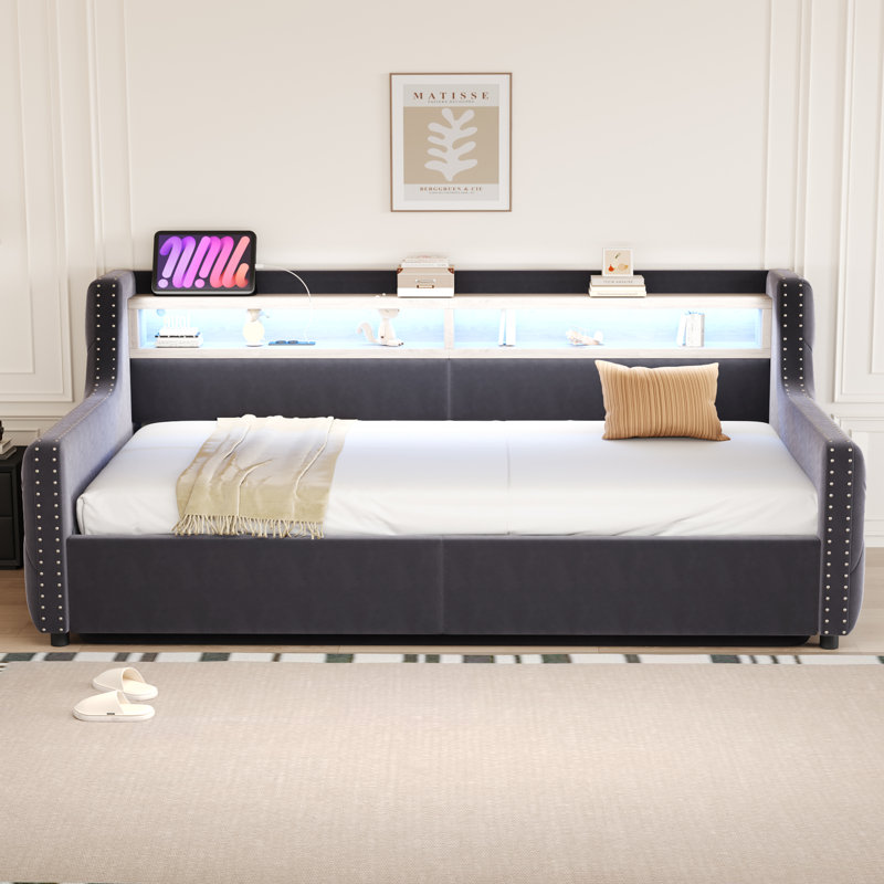Bed, Dark Grey