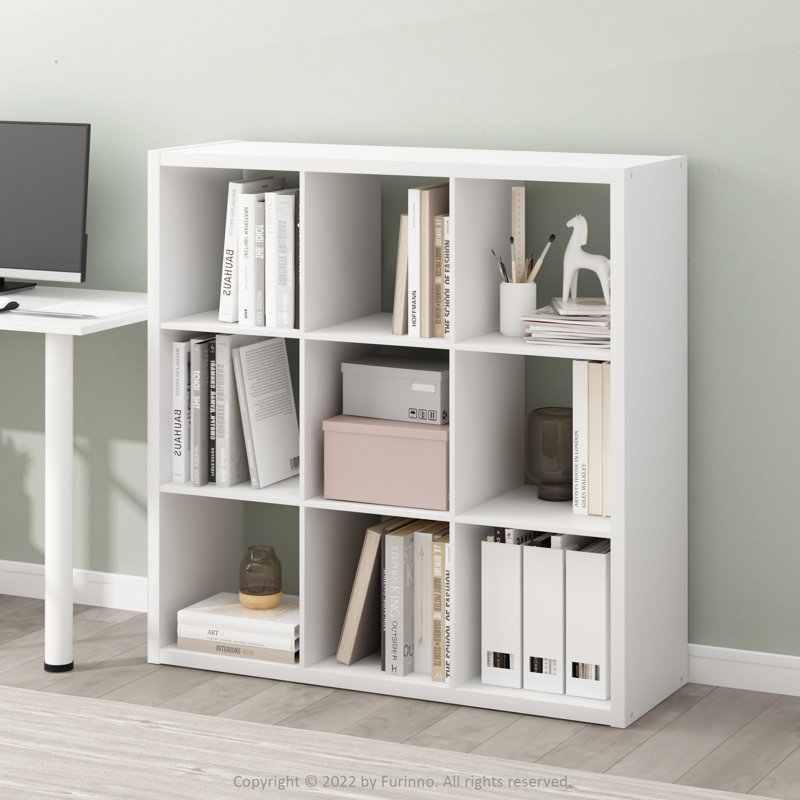 Arlton 6-Cube Bookcase, Dark Oak, (9 Shevles) 43.78"H x 43.78"W x 14.57"D