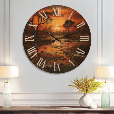 Horloge murale surdimensionnée en bois africain
