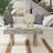 Handmade Coconut Shell Mosaic Coffee Table – Rustic Farmhouse & Coastal Style Rectangle Accent Table With White Patina Finish