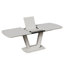 62,99-78,74 po, table de salle à manger blanche et grise, table de salle à manger en panneau de fibres à densité moyenne et table de salle à manger extensible de style industriel moderne avec pieds en forme de U, convient à la maison et au bureau