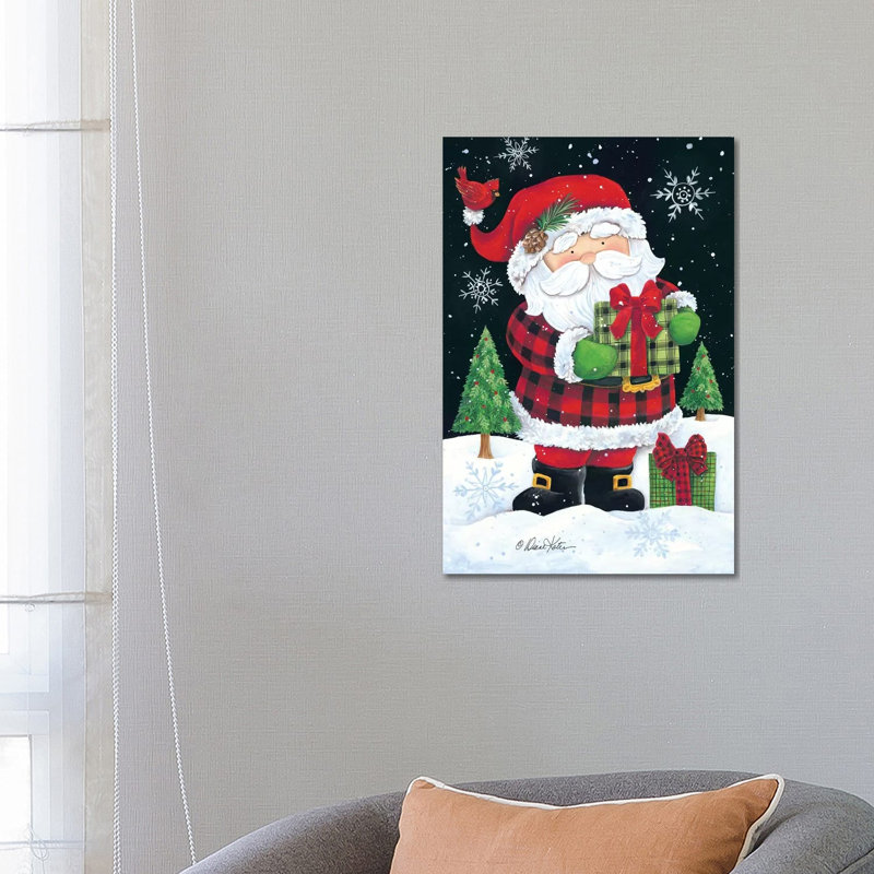 Plaid Santa Claus by Diane Kater - Wrapped Canvas Print, 66.04 cm H x 45.72 cm W x 3.175 cm D