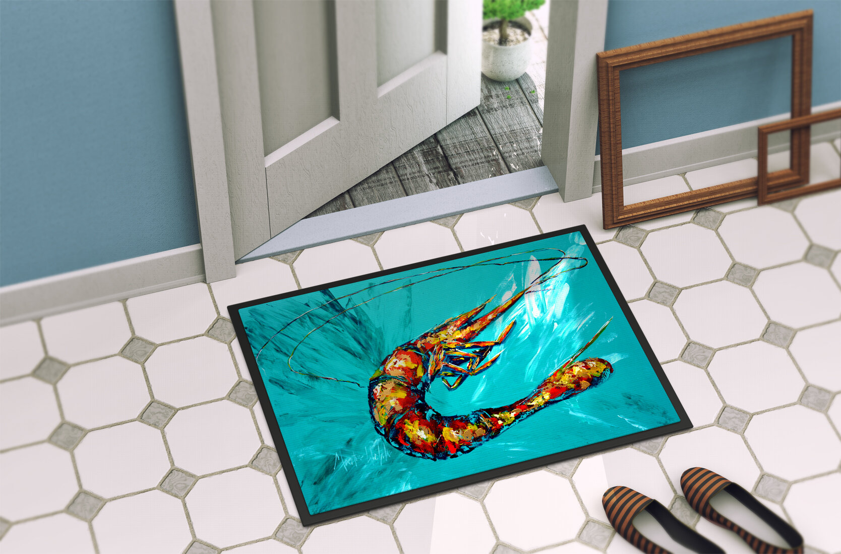 Rockwood Hello Non-Slip Indoor and Outdoor Door Mat The Twillery Co. Mat Size: 17 W x 29 L