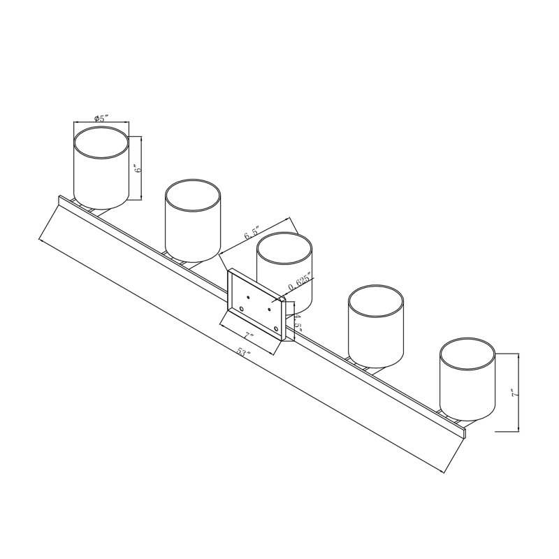 Avrielle 5 - Light Dimmable Vanity Light