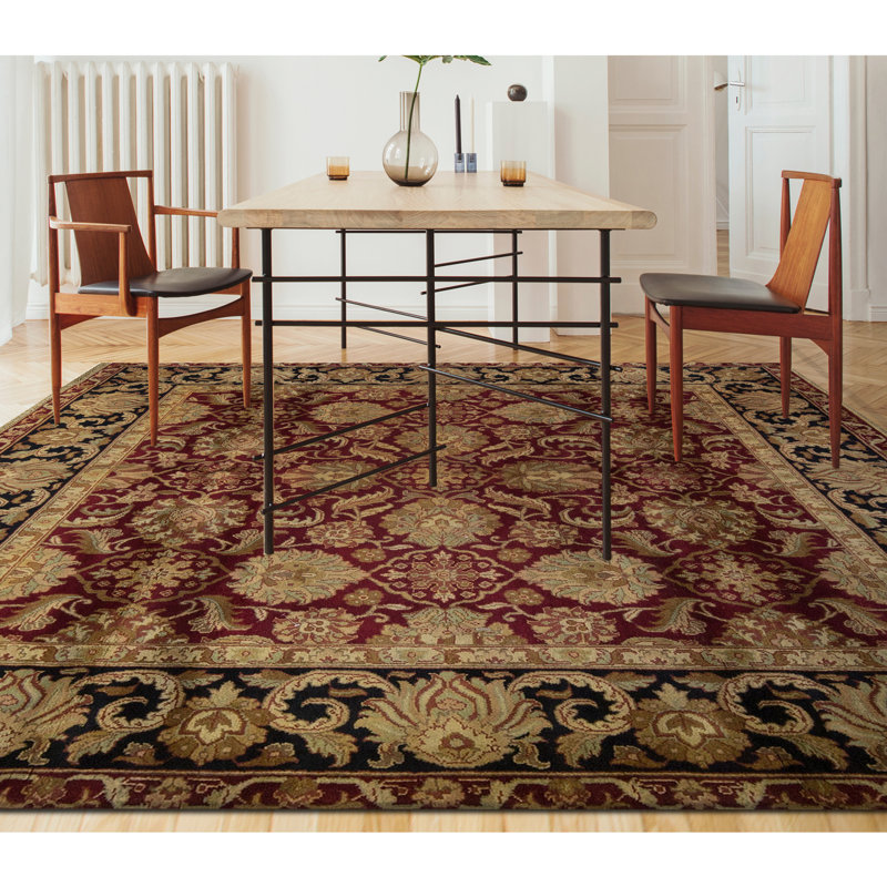 Tapis oriental brun en laine noué à la main 8 pi x 8 pi 2 po Crown