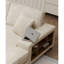 Fauteuil en velours côtelé beige moelleux, salon double surdimensionné avec bois de construction et tissu