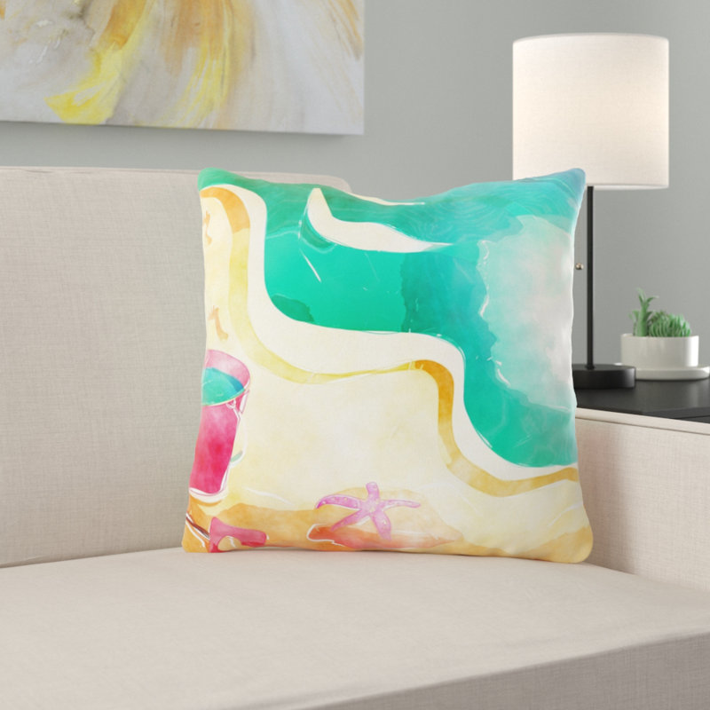  Coussin décoratif aquarelle, Microsuède, Intérieur
