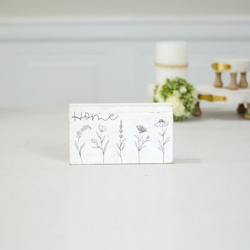 Enseigne en bois blanche 7 po