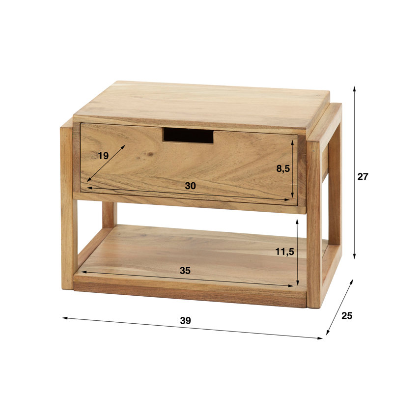 Selfridge 1 Drawer Bedside Table