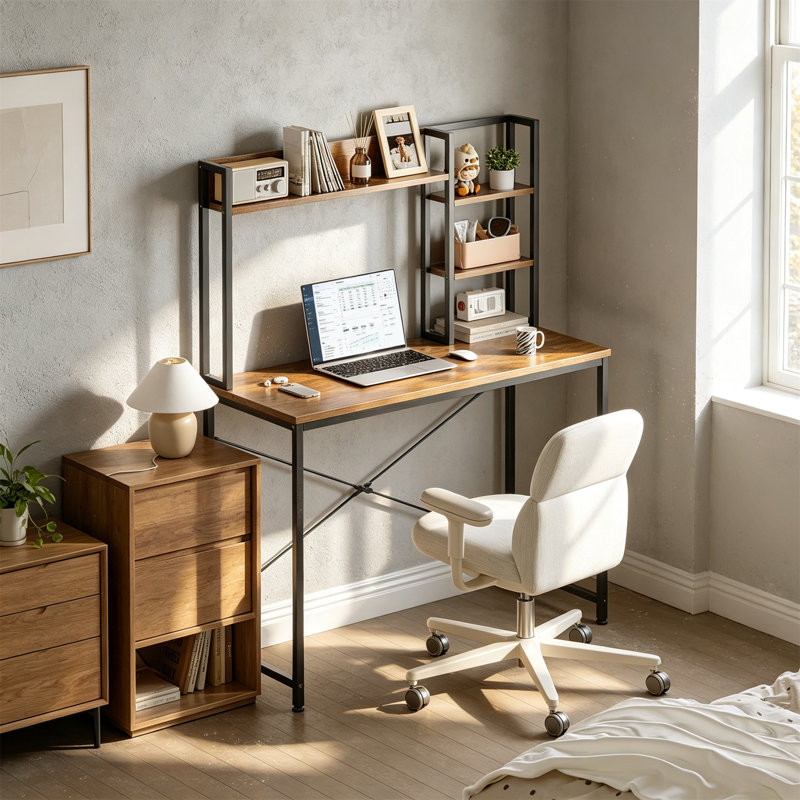 MDF Computer Desk, Vintage Brown