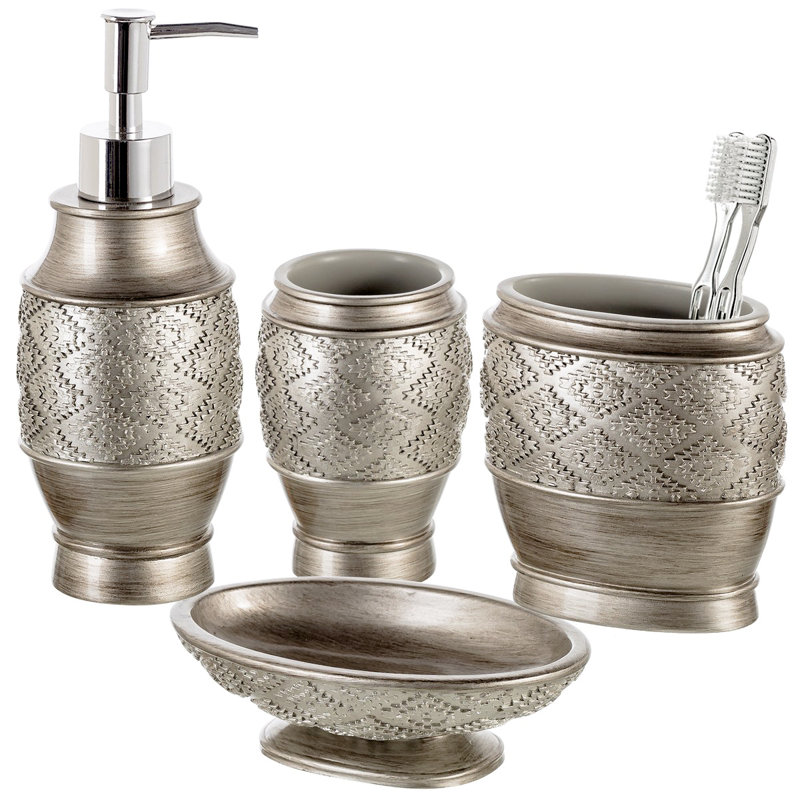 Bathroom Accessory Set, Silver