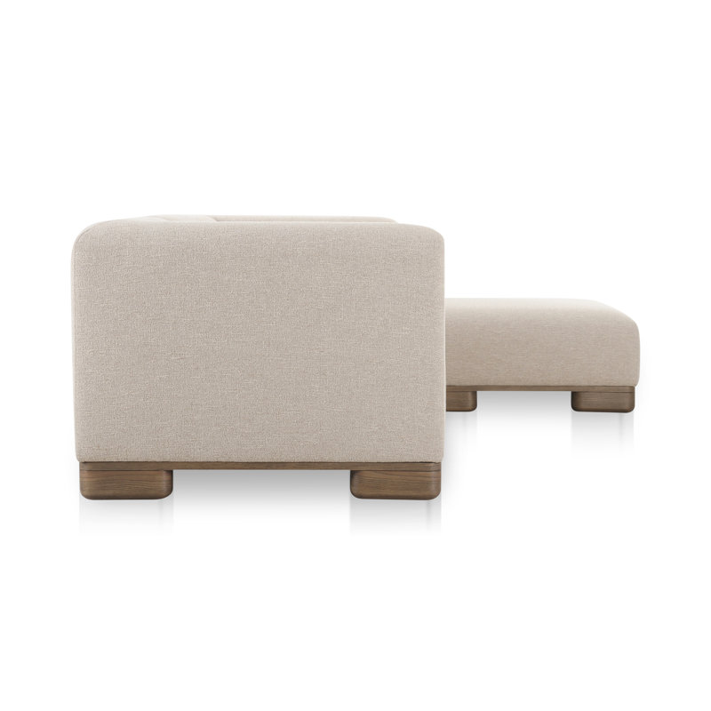 June Modular Sofa Performance Fabric, 30" H x 115" W x 75" D, Beige
